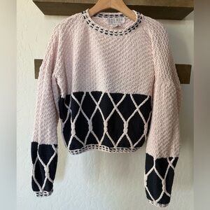 Michelle Stuart|Vintage hand knit cotton blend neutral sweater•••Cottagecore